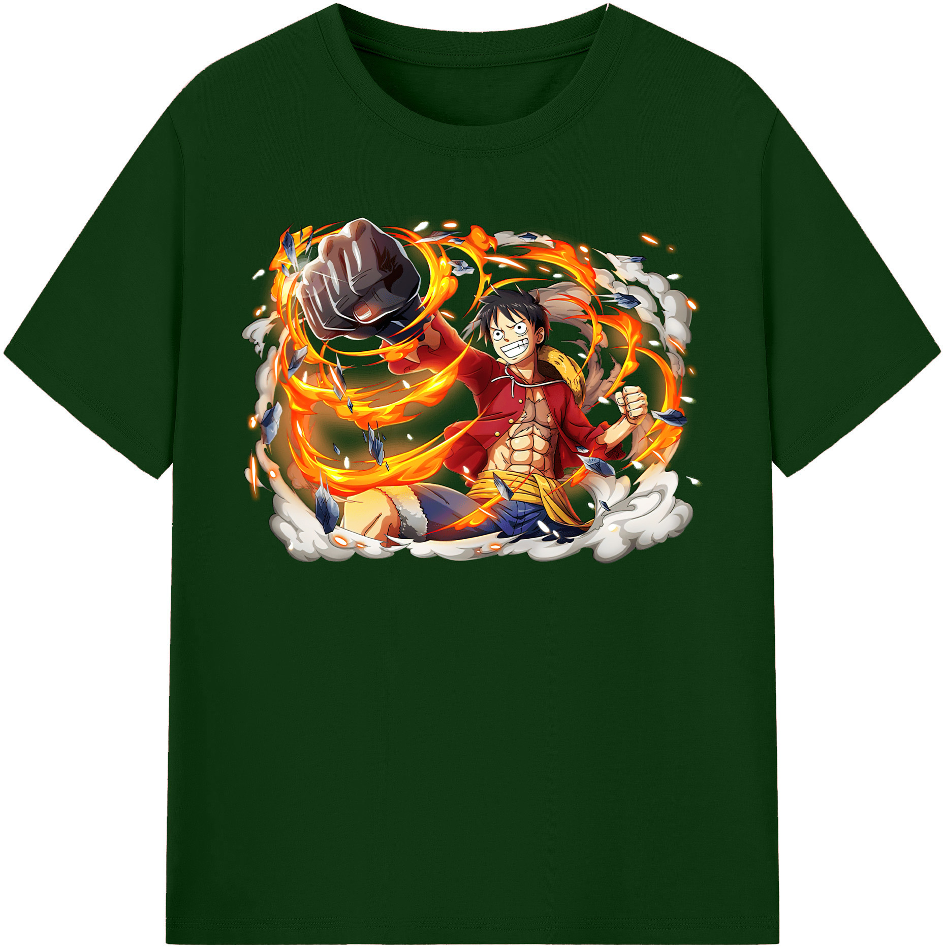 ワンピース モンキー・D・ルフィ ONE PIECE Monkey D. Luffy 綿100％半袖Tシャツ（フロントプリント）